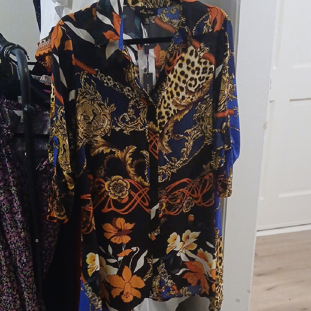 Melissa Paige Multicolor Printed Button Down Shirt